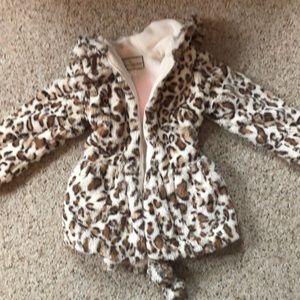 Girls animal print dress coat